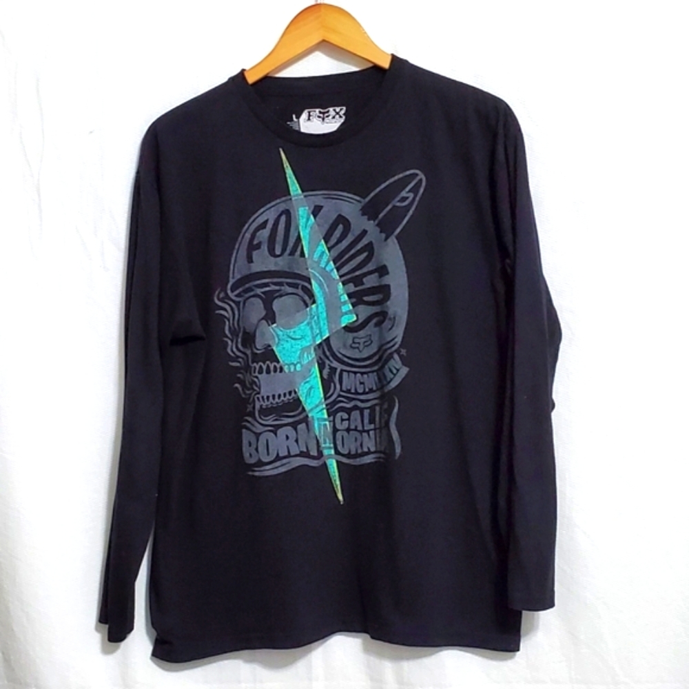 FOX Racing Fox Riders Mens Long Sleeve Tee Shirt Black Large